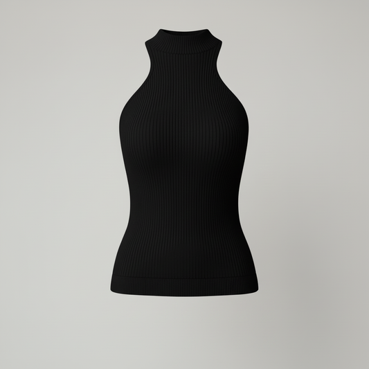 Black halter top shortened