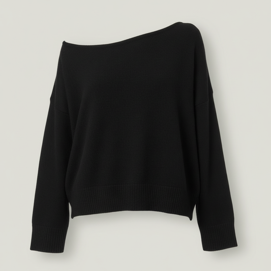 Black sweater with grey background