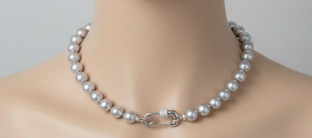Grey Pearl Safety Pin Mannequin