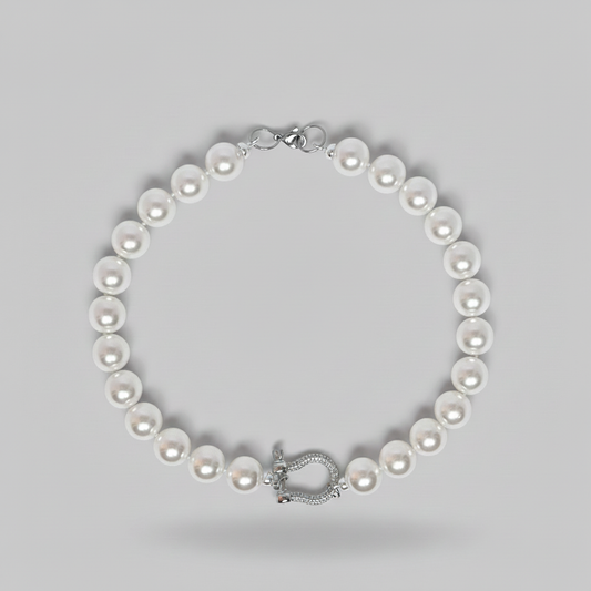 Pearl Necklace Natural Tone Circle
